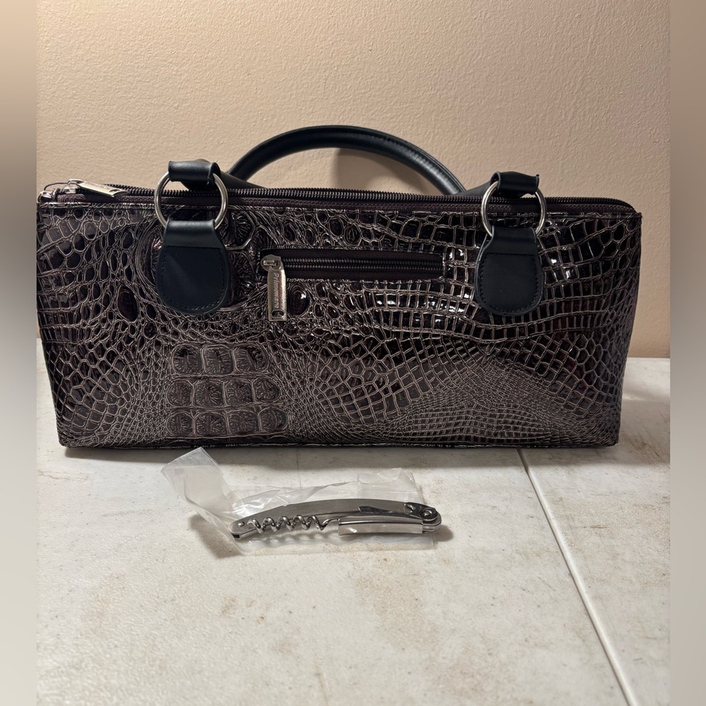 Primeware Crocodile Embossed Brown lunch bag.